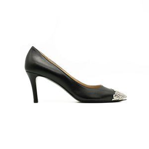 Eliza Di Venezia Black Pumps Metal Point Cap Toe